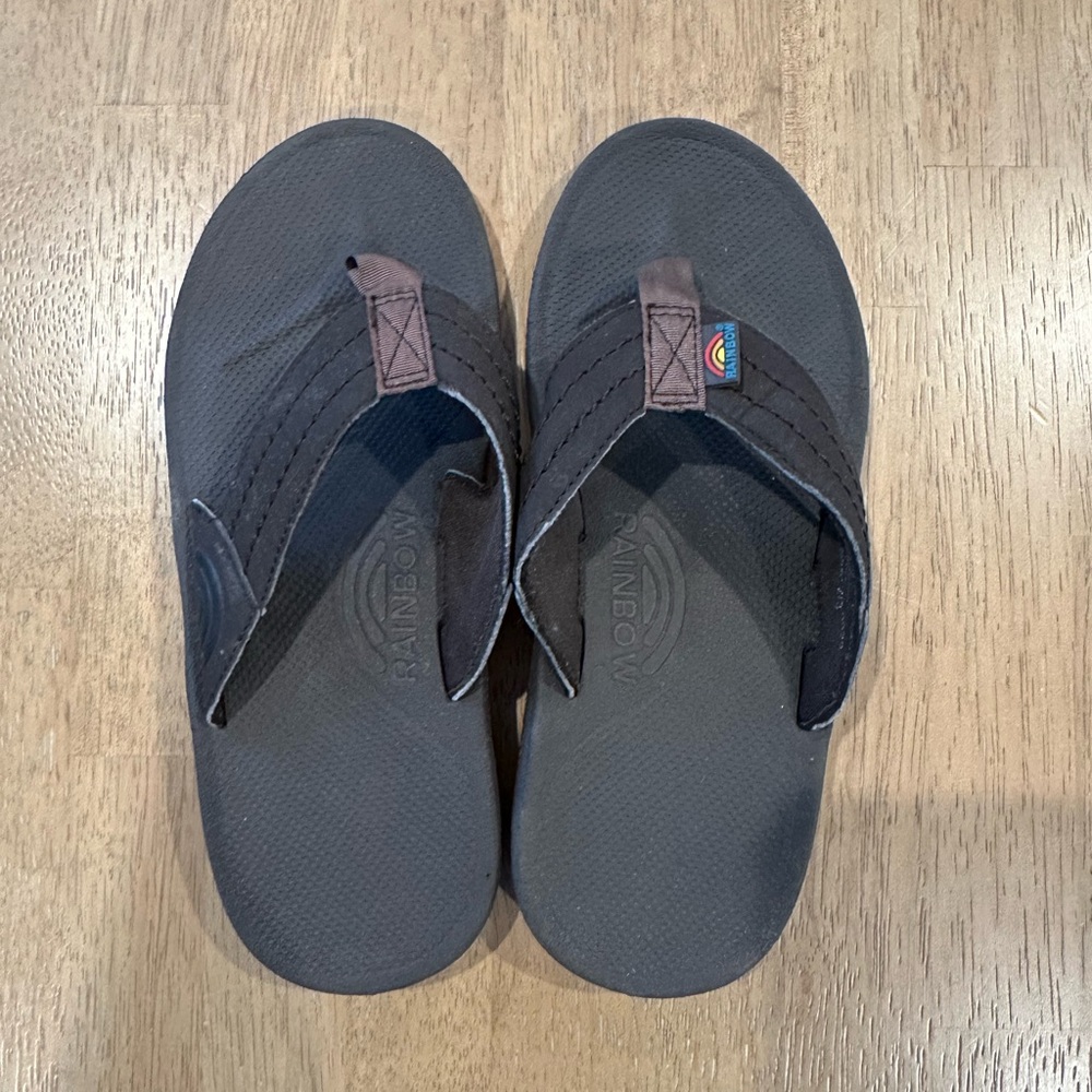 ❌SOLD❌Rainbow Kids Flip Flops - Black and Brown